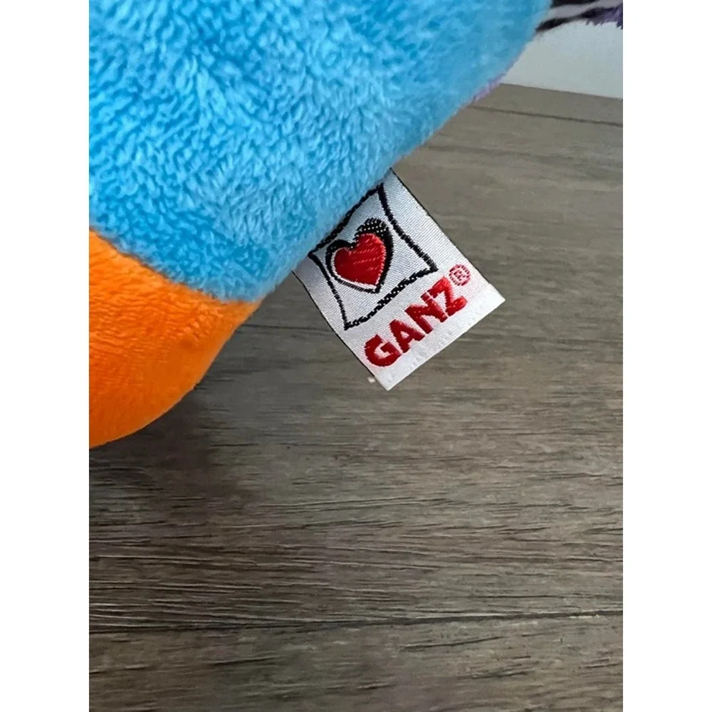 Ganz Patchwork Dog Plush Blue Purple Orange Striped Colorful Stuffed Animal Toy